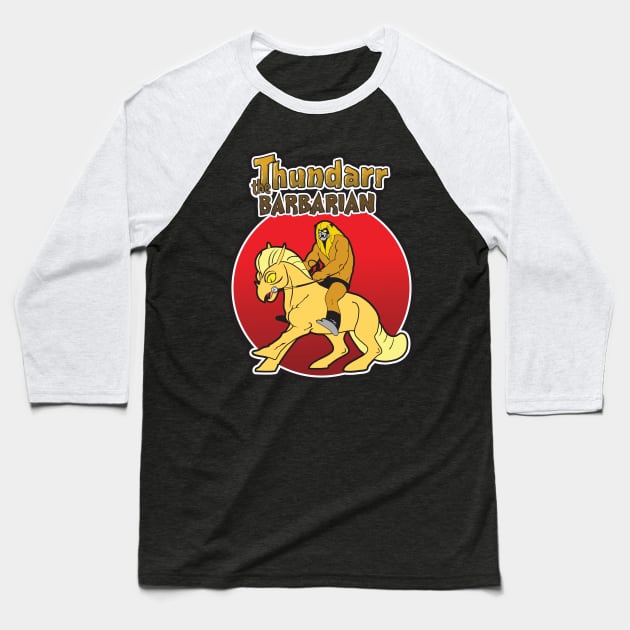 Ookla The Mok - Thundarr The Barbarian Baseball T-Shirt by Chewbaccadoll